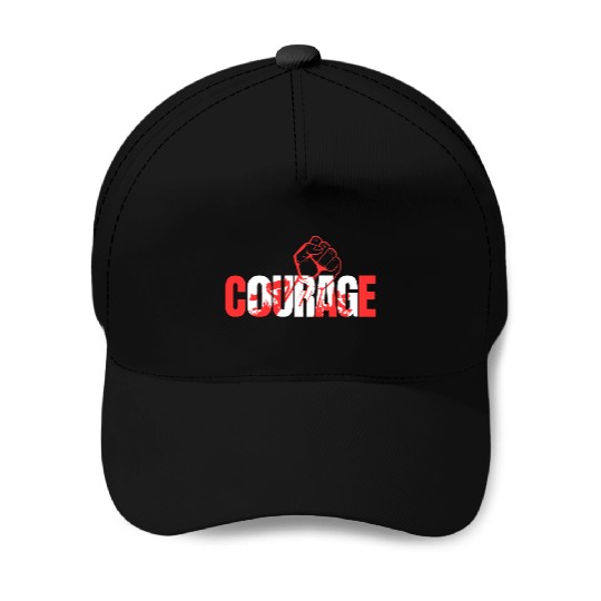 Courage-Typography Design Baseball Caps