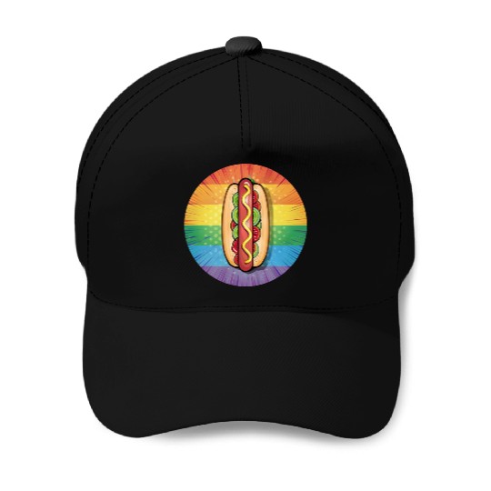 LGBTQ Hot Dog Baseball Caps