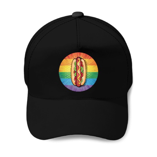 LGBTQ Hot Dog Baseball Caps