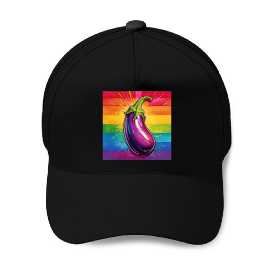 LGBTQ Eggplant Baseball Caps