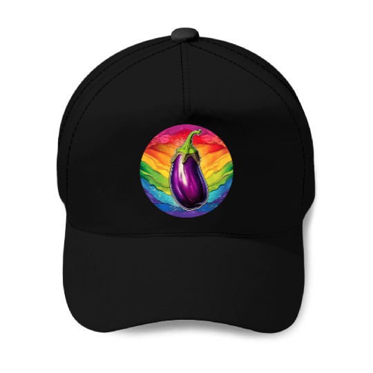 LGBTQ Eggplant Baseball Caps