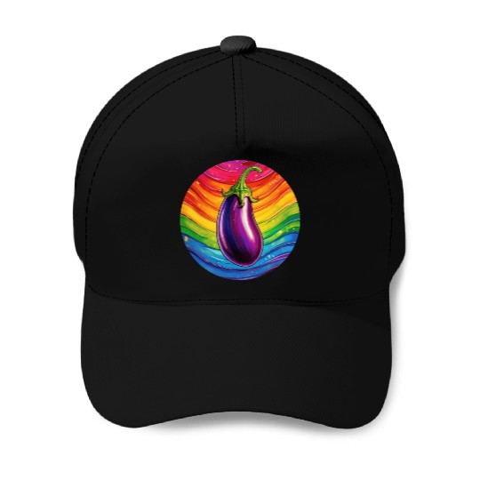 LGBTQ Eggplant Baseball Caps