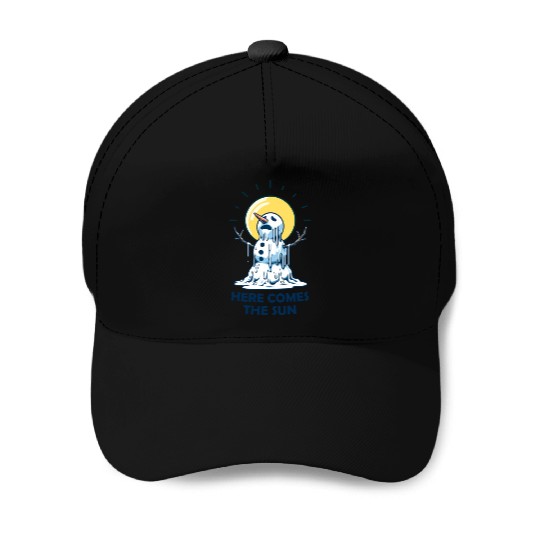 Here Comes The Sun Snowman Baseball Caps