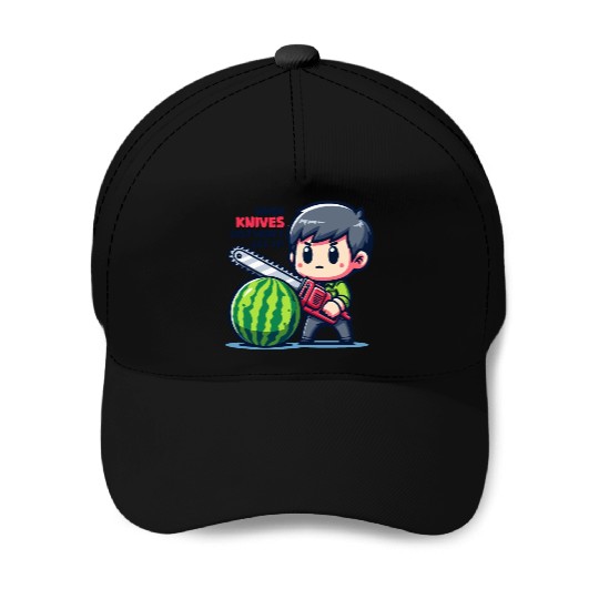Cutting Watermelon - Melon Chainsaw Baseball Caps