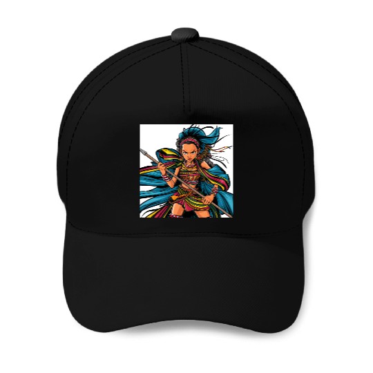 Maasai anime warrior girl Baseball Caps