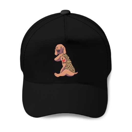 Weimaraner Mom Tattoo Dog I Love Mom Dog Baseball Caps