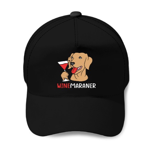 Winemaraner Dog Mom Wine Lover Funny Weimaraner Baseball Caps