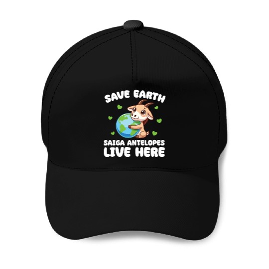 Save The Earth Saiga antelopes Live Here Earth Day Baseball Caps