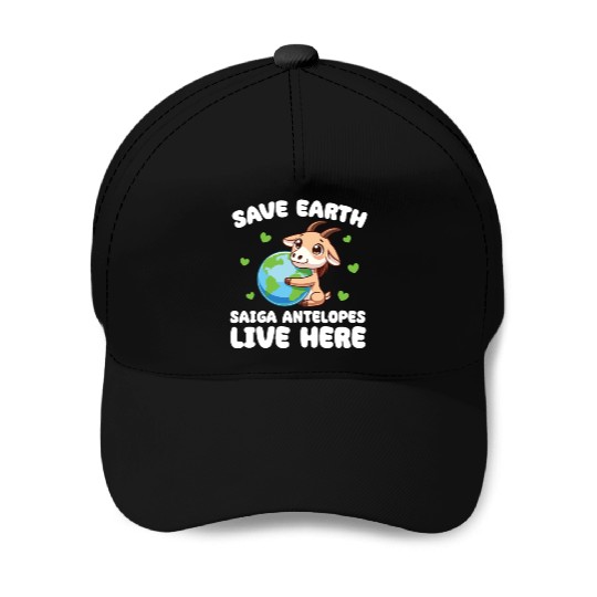 Save The Earth Saiga antelopes Live Here Earth Day Baseball Caps