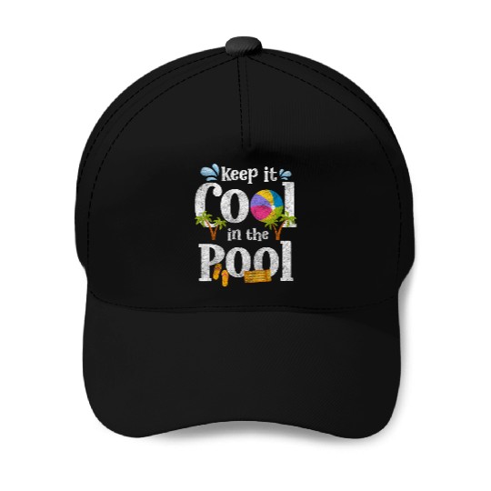 Pool Party Diving Vacation Swimming Trunks Baseball Caps