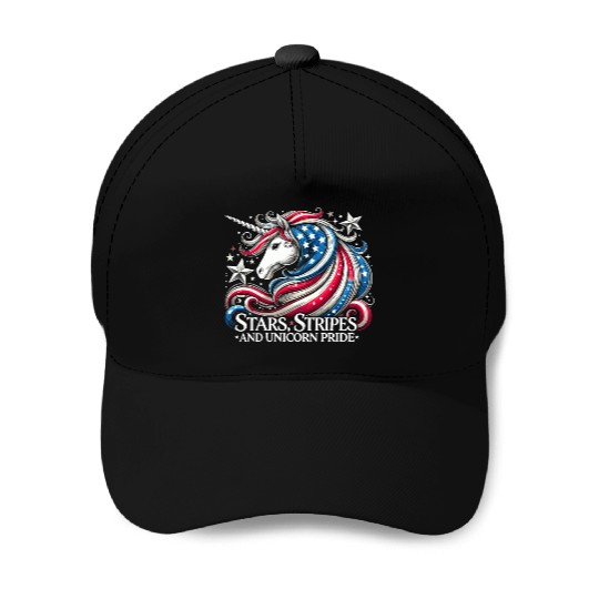 Star-Spangled Unicorn with American Pride and Baseball Caps