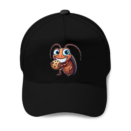 Funny cookie cockroach sweet dessert comic Baseball Caps