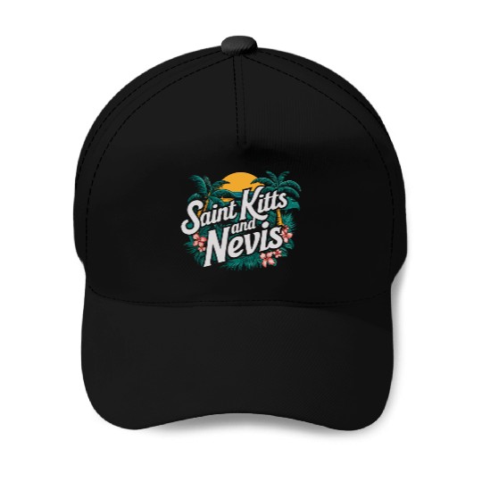 Saint Kitts And Nevis Souvenir Tropical Paradise Baseball Caps