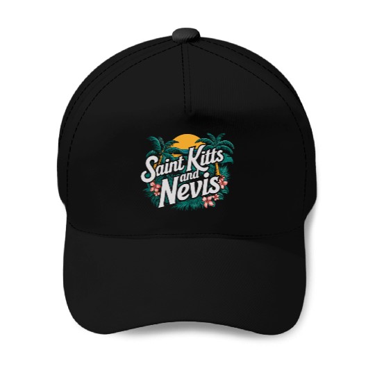 Saint Kitts And Nevis Souvenir Tropical Paradise Baseball Caps