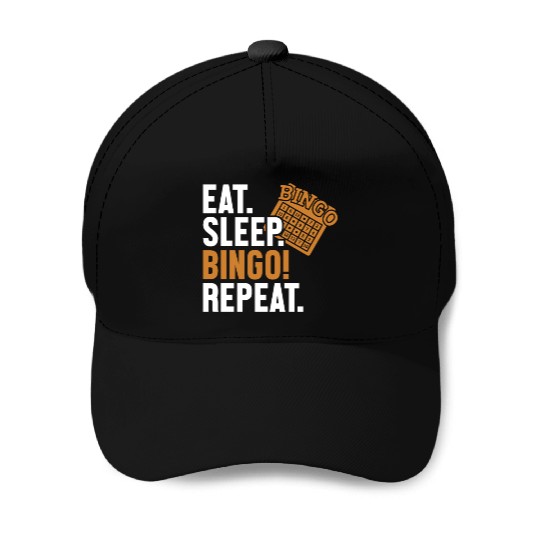 Eat Sleep Bingo Repeat Caller Daubers Baseball Caps