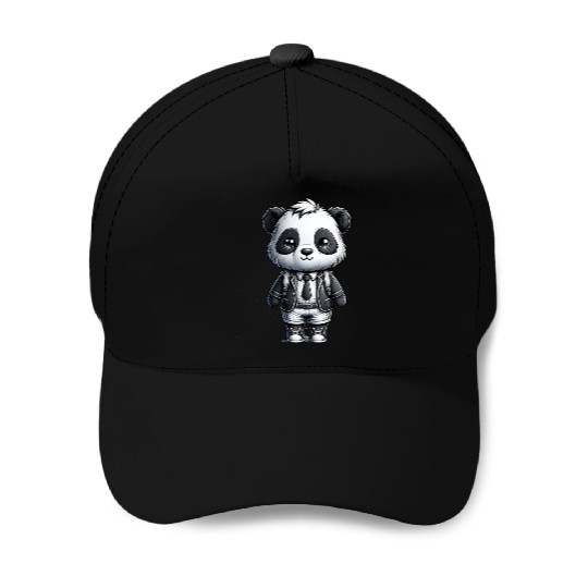 Cute Schoolboy Panda Baseball Caps