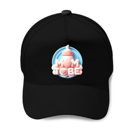 Cute Mom To Be Baby Announcement Design Baseball Caps
