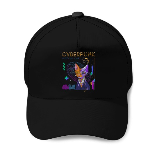 Cyberpunk Technology Synthwave Japanese Baseball Caps