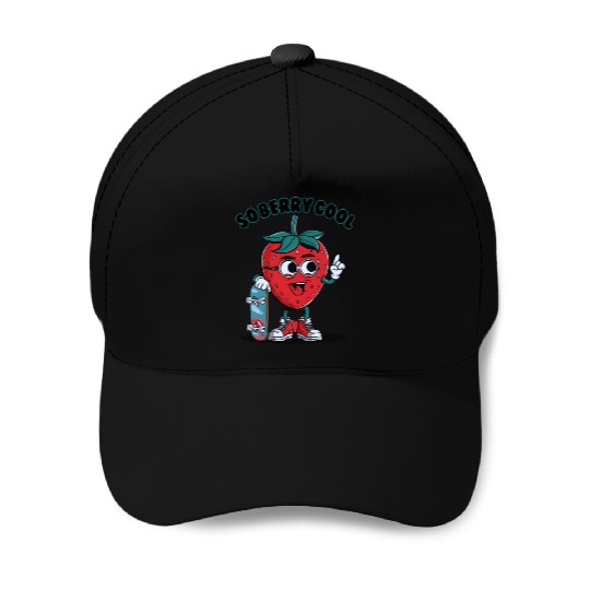 Groovy So Berry Cool Fruit Lover Strawberry Baseball Caps