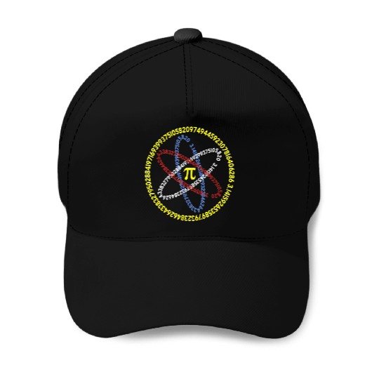 Math Lover Pi Day Atom Symbol Numbers 3.14 Baseball Caps