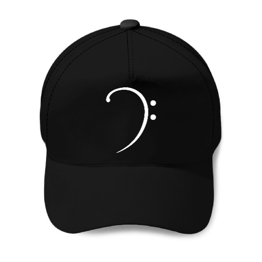 Music Bass Clef Note Cool Sound Symbol Two Points Baseball Caps