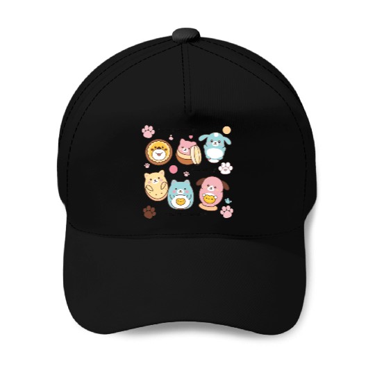 Adorable animals Food with faces Baseball Caps