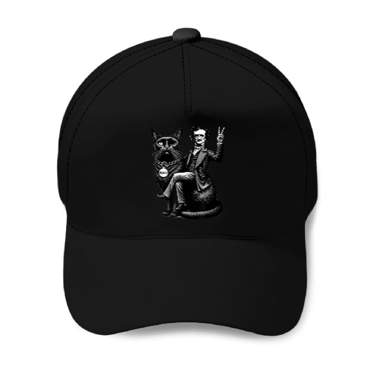 Edgar Allan Poe Riding Baseball Caps