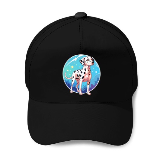 Dalmatian Dog Watercolor Baseball Caps