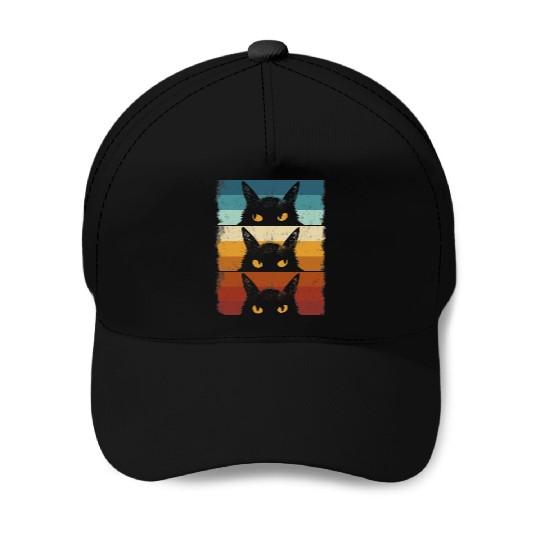 Cat Lover Grumpy Black Kitten Cat Mom Cat Dad Baseball Caps