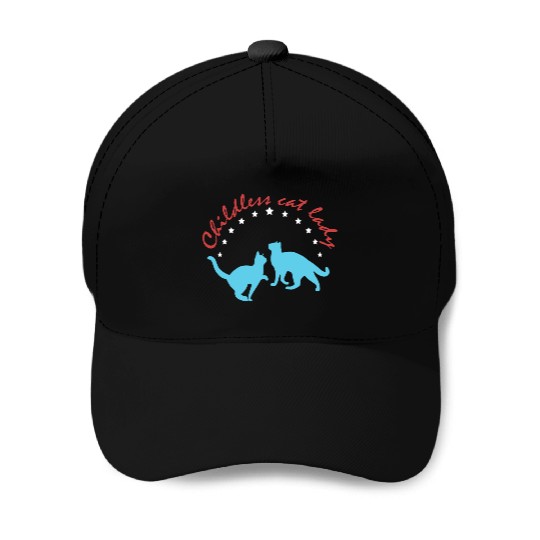 Vintage And Retro Funny Childless Cat Lady Baseball Caps
