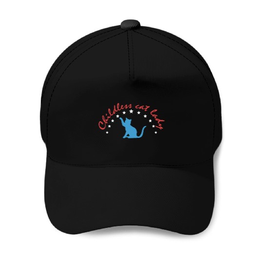 Vintage And Retro Funny Childless Cat Lady Baseball Caps