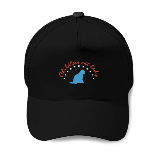 Vintage And Retro Funny Childless Cat Lady Baseball Caps