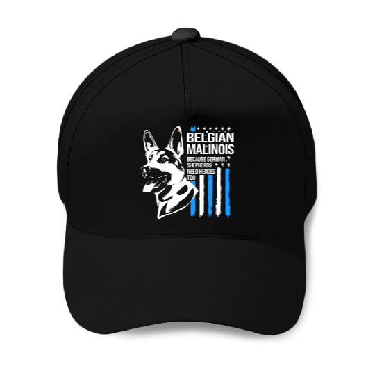 4th Of July US Flag Belgian Malinois K9 Dog Baseball Caps