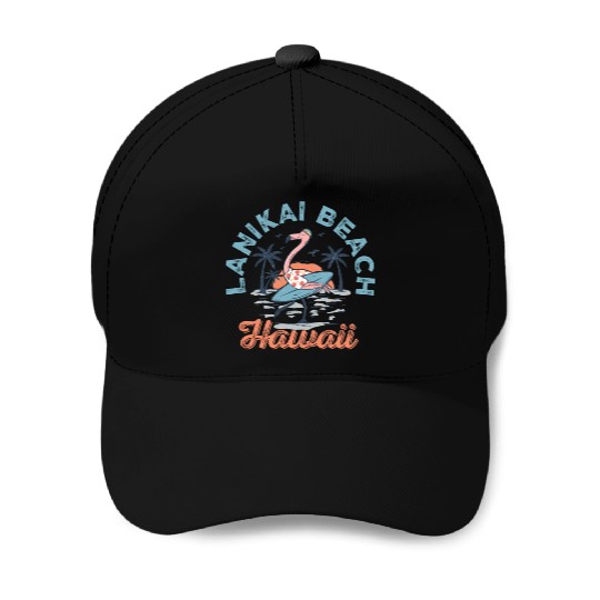 Vintage Beach Flamingo Baseball Caps