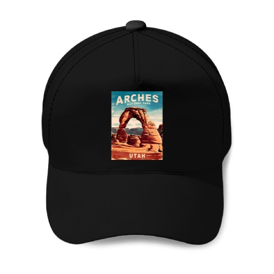 Vintage Travel Arches National Park Utah Landscape Baseball Caps