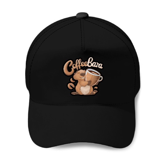 Coffeebara Capybara Coffedrinker Baseball Caps