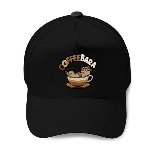 Coffeebara Capybara Coffedrinker Baseball Caps