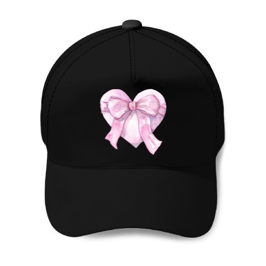 Heart with a pink bow Baseball Caps