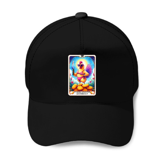 Funny Chicken Tarot Card, FAFO, Hilarious Baseball Caps