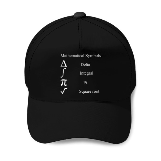 mathematical symbols Pi Square root Integral Delta Baseball Caps