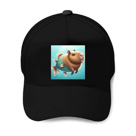 The capybara-fish Baseball Caps