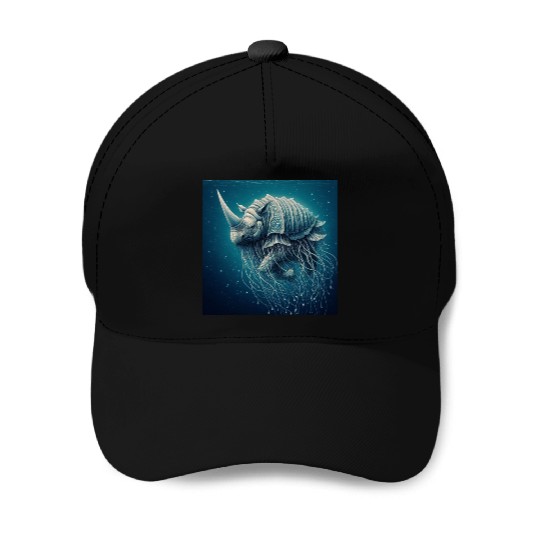 The jellyfish-rhino Baseball Caps