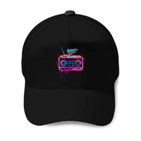 boombox 80s music Baseball Caps