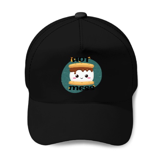 Hot Mess Kawaii S'more Meme Baseball Caps