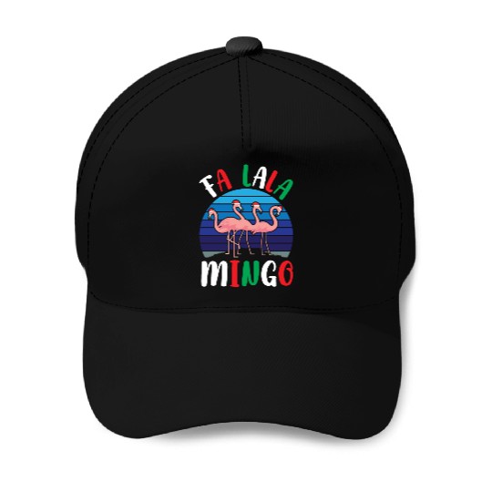 Candy Cane Flamingoes Fa La La Mingo Flamingo Baseball Caps