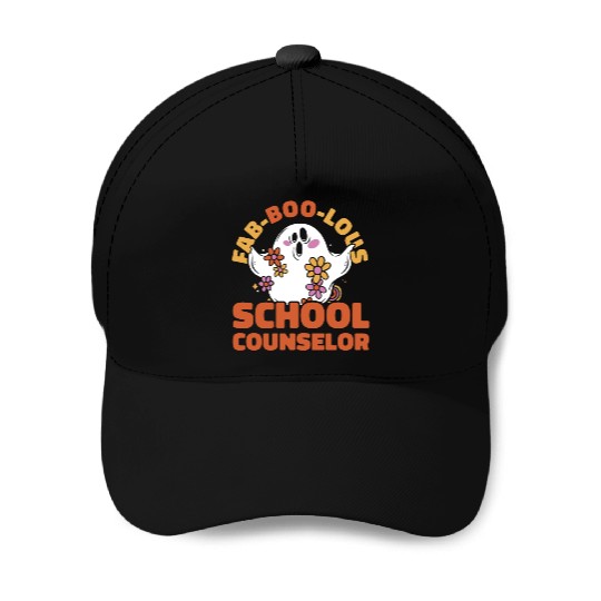 School Counselor Halloween Ghost Baseball Caps
