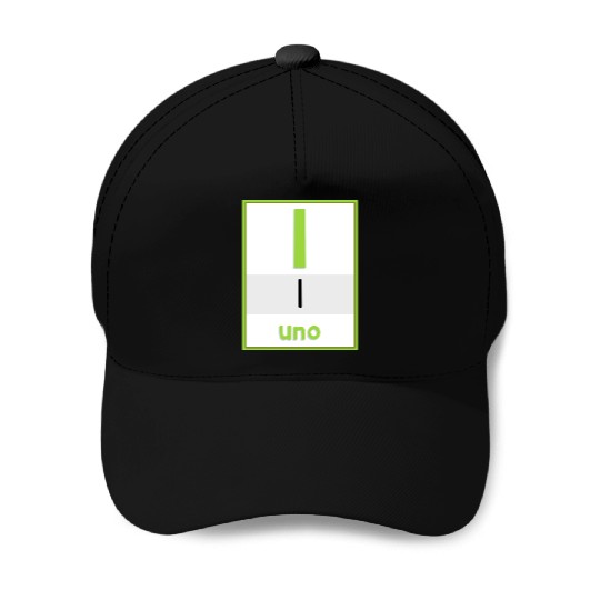 Spanish numbers Uno Baseball Caps