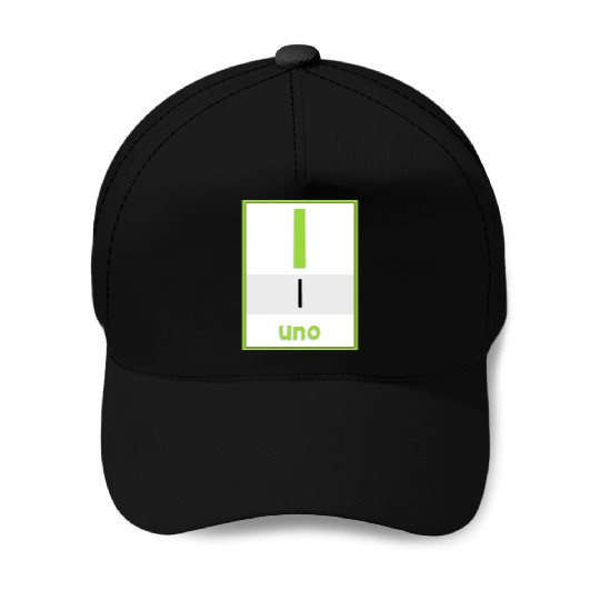 Spanish numbers Uno Baseball Caps