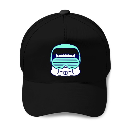 Cute DJ Hamster Party Animal Guinea Pig Pet Face Baseball Caps