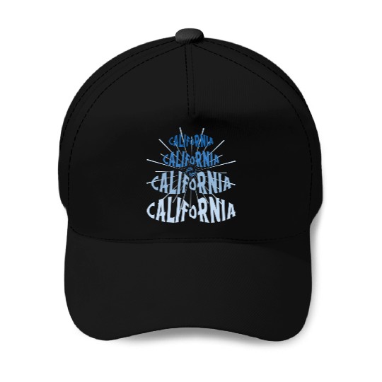 California West Coast Golden State Blue Graphic Baseball Caps